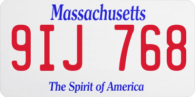 MA license plate 9IJ768