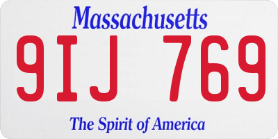 MA license plate 9IJ769