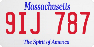 MA license plate 9IJ787