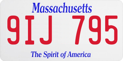 MA license plate 9IJ795