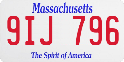 MA license plate 9IJ796