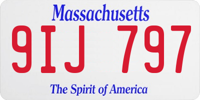 MA license plate 9IJ797