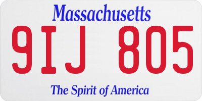 MA license plate 9IJ805