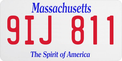 MA license plate 9IJ811