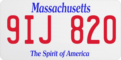 MA license plate 9IJ820
