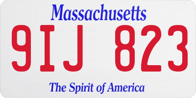 MA license plate 9IJ823