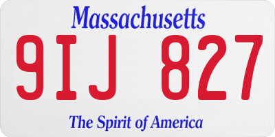 MA license plate 9IJ827