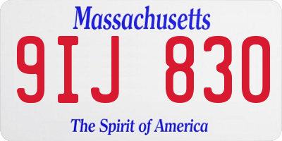 MA license plate 9IJ830