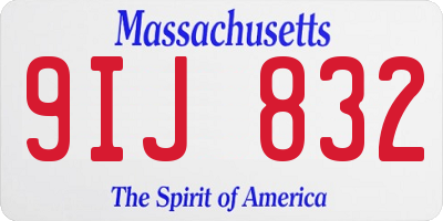 MA license plate 9IJ832
