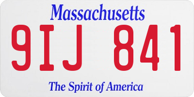 MA license plate 9IJ841