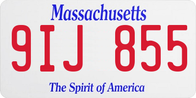 MA license plate 9IJ855