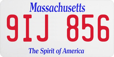 MA license plate 9IJ856