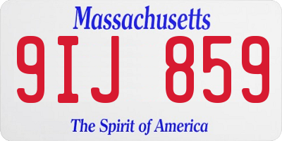 MA license plate 9IJ859
