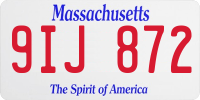 MA license plate 9IJ872