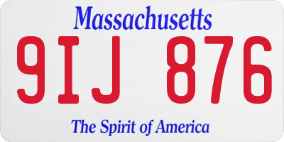 MA license plate 9IJ876