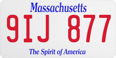 MA license plate 9IJ877