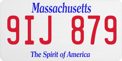 MA license plate 9IJ879