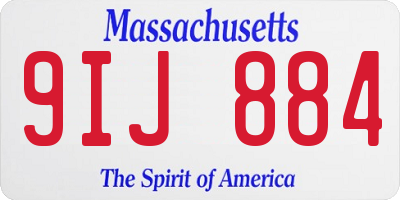 MA license plate 9IJ884