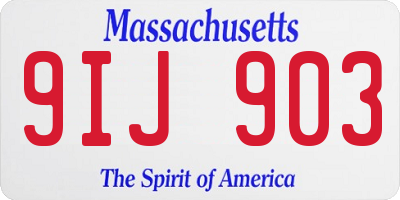 MA license plate 9IJ903