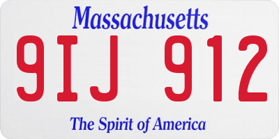 MA license plate 9IJ912