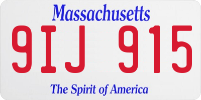 MA license plate 9IJ915