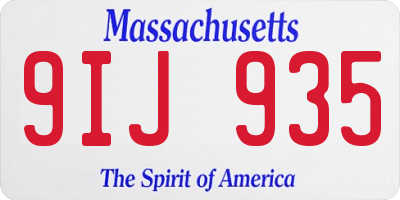 MA license plate 9IJ935