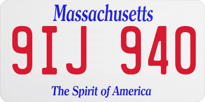 MA license plate 9IJ940