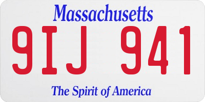 MA license plate 9IJ941