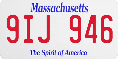 MA license plate 9IJ946