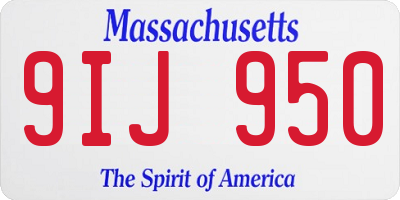 MA license plate 9IJ950