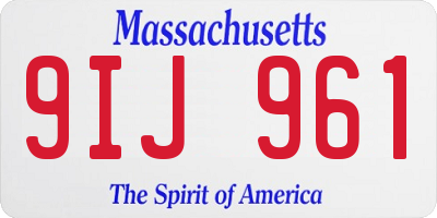MA license plate 9IJ961