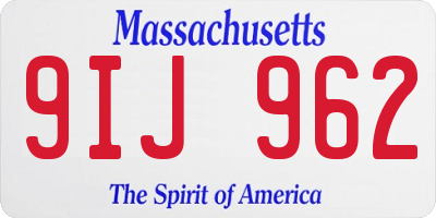 MA license plate 9IJ962