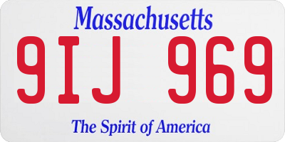 MA license plate 9IJ969