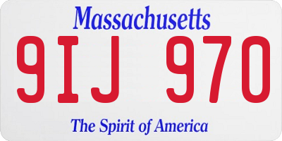MA license plate 9IJ970