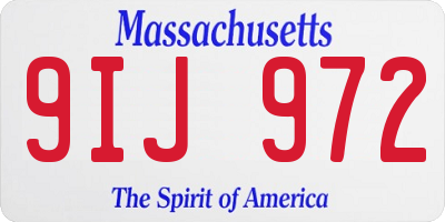 MA license plate 9IJ972