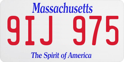 MA license plate 9IJ975