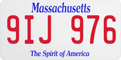 MA license plate 9IJ976