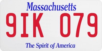 MA license plate 9IK079