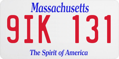 MA license plate 9IK131