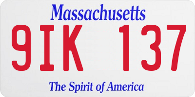 MA license plate 9IK137