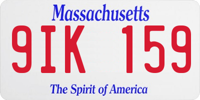 MA license plate 9IK159