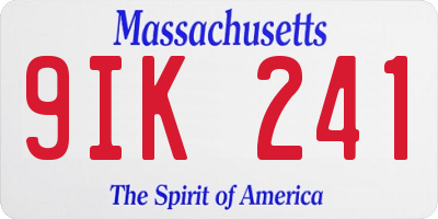 MA license plate 9IK241