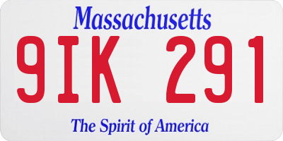 MA license plate 9IK291