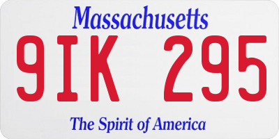 MA license plate 9IK295