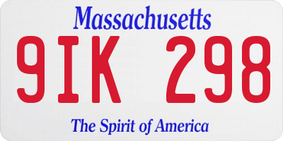 MA license plate 9IK298