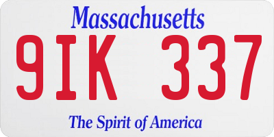 MA license plate 9IK337