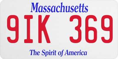 MA license plate 9IK369