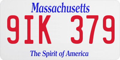 MA license plate 9IK379