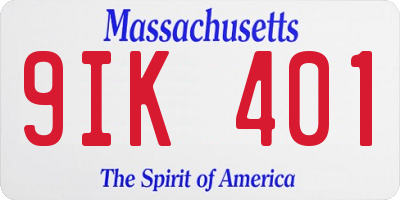 MA license plate 9IK401