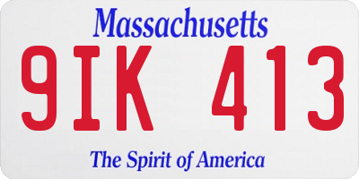 MA license plate 9IK413